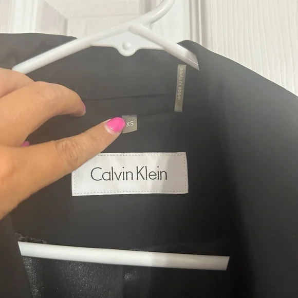 Calvin Klein Black Double-Breasted Trench Coat - Picture 4 of 5